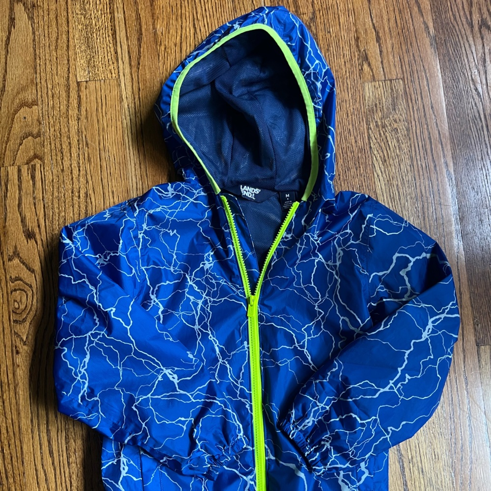 Kids size 8 Lands End Windbreaker Rain Jacket
